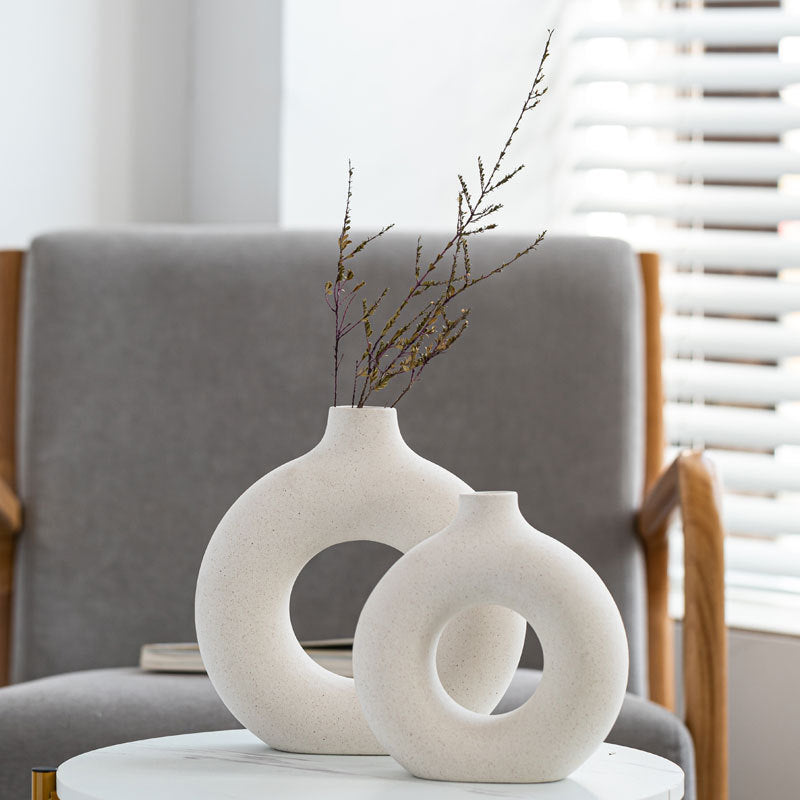 Unglazed Spotted Ceramic Vase Modern Home Decoration