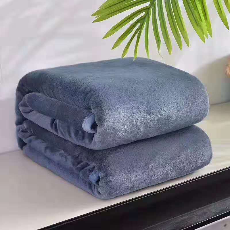 Thick Solid Color Coral Fleece Winter Flannel Blanket