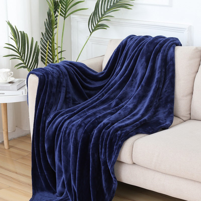 Thick Solid Color Coral Fleece Winter Flannel Blanket
