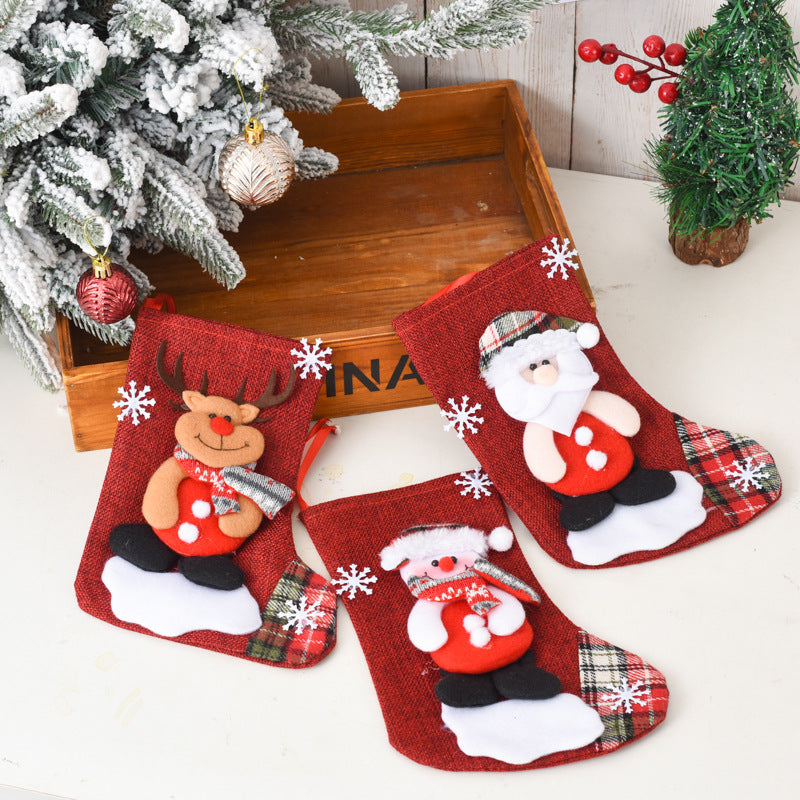 Christmas Socks Gift Bags Pendants Holiday Decoration Set