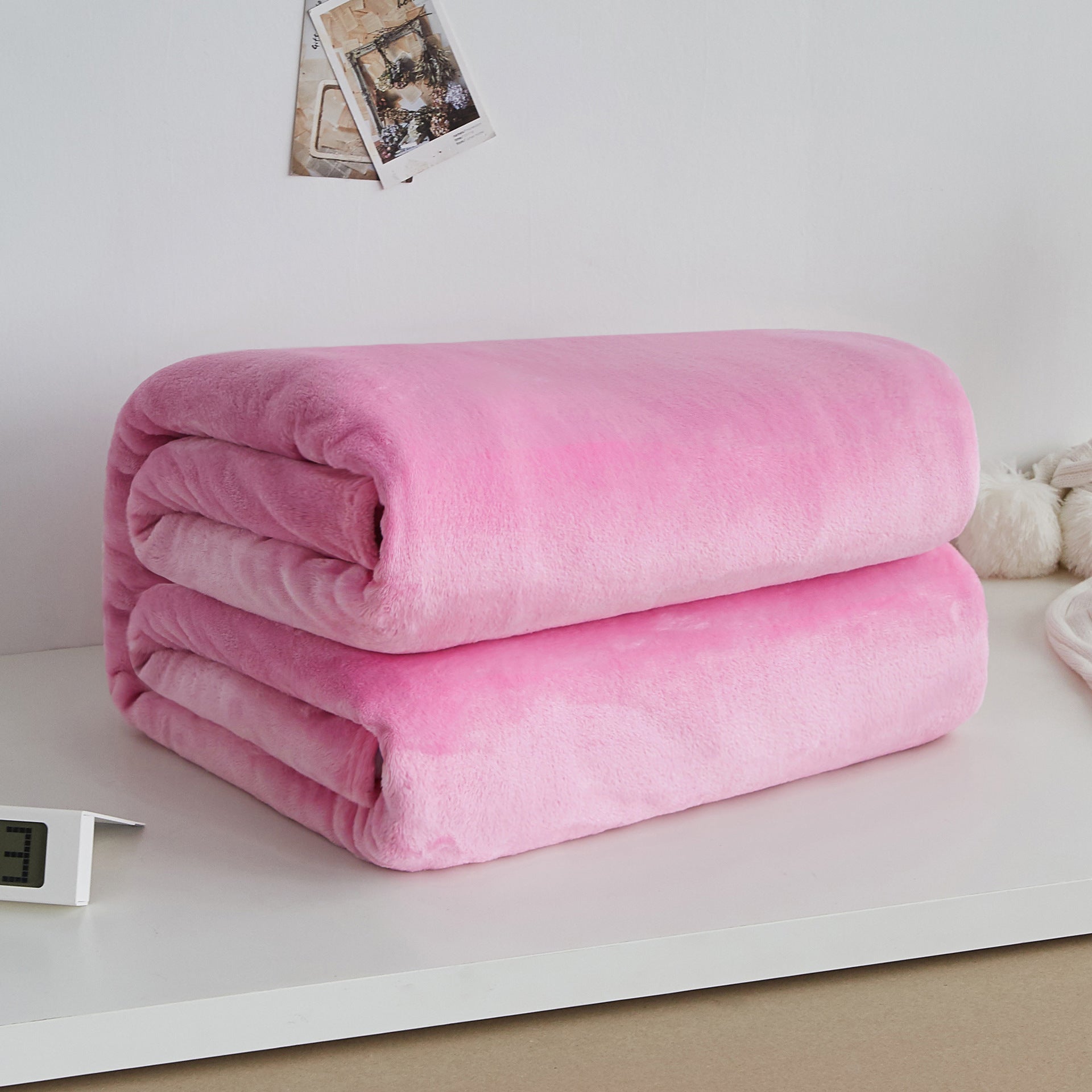 Thick Solid Color Coral Fleece Winter Flannel Blanket