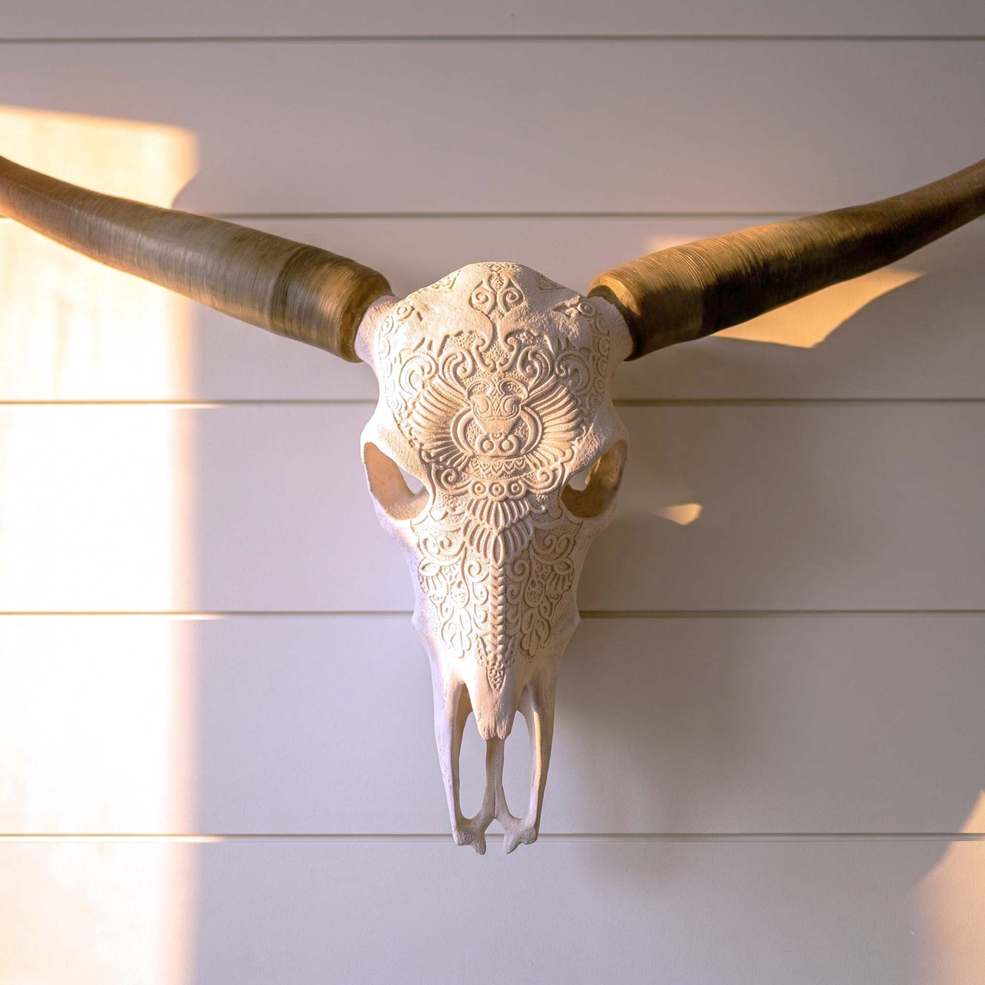 Decorative Steer Skull Horns Western Wall Decor  About the Product