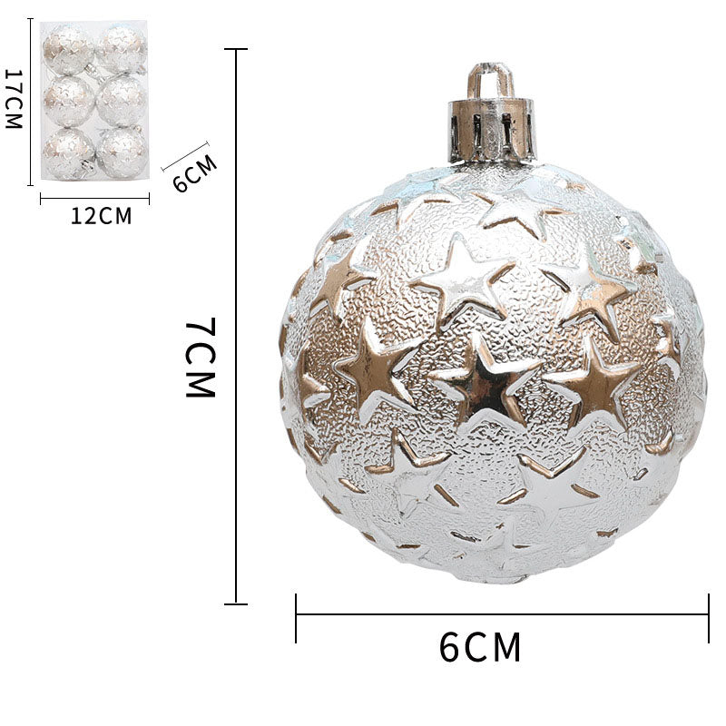 6cm Christmas Starry Sky Relief Electroplated Ball Pendant
