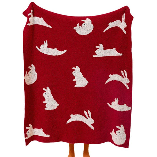 New Year Rabbit Sofa Blanket Scarf Cozy Throw