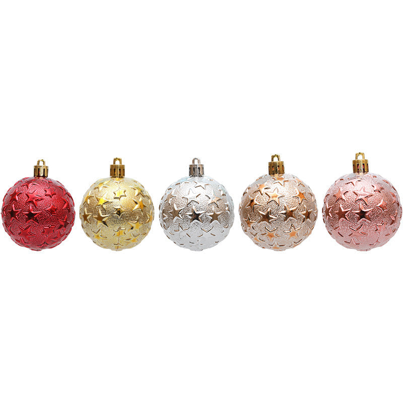 6cm Christmas Starry Sky Relief Electroplated Ball Pendant