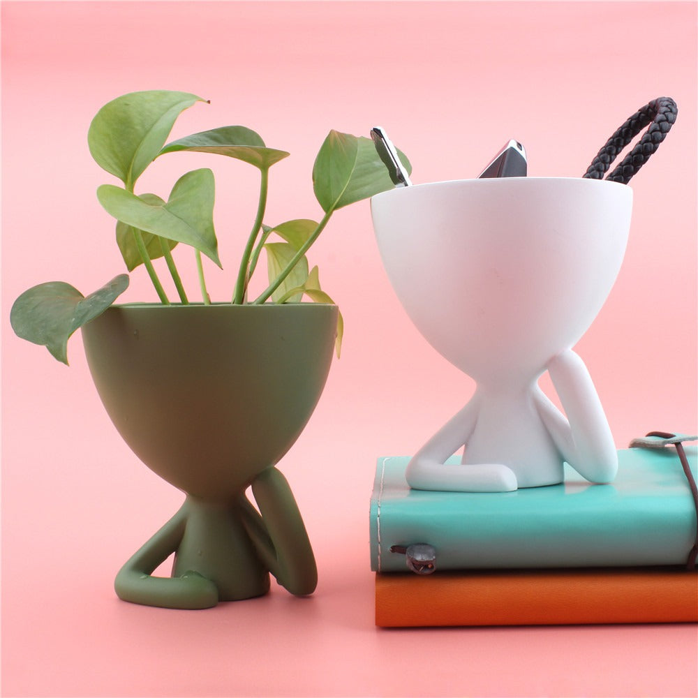 Cartoon Cheek Support Abstract Figurine Desktop Decoration