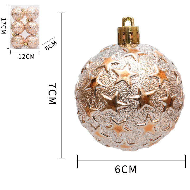 6cm Christmas Starry Sky Relief Electroplated Ball Pendant