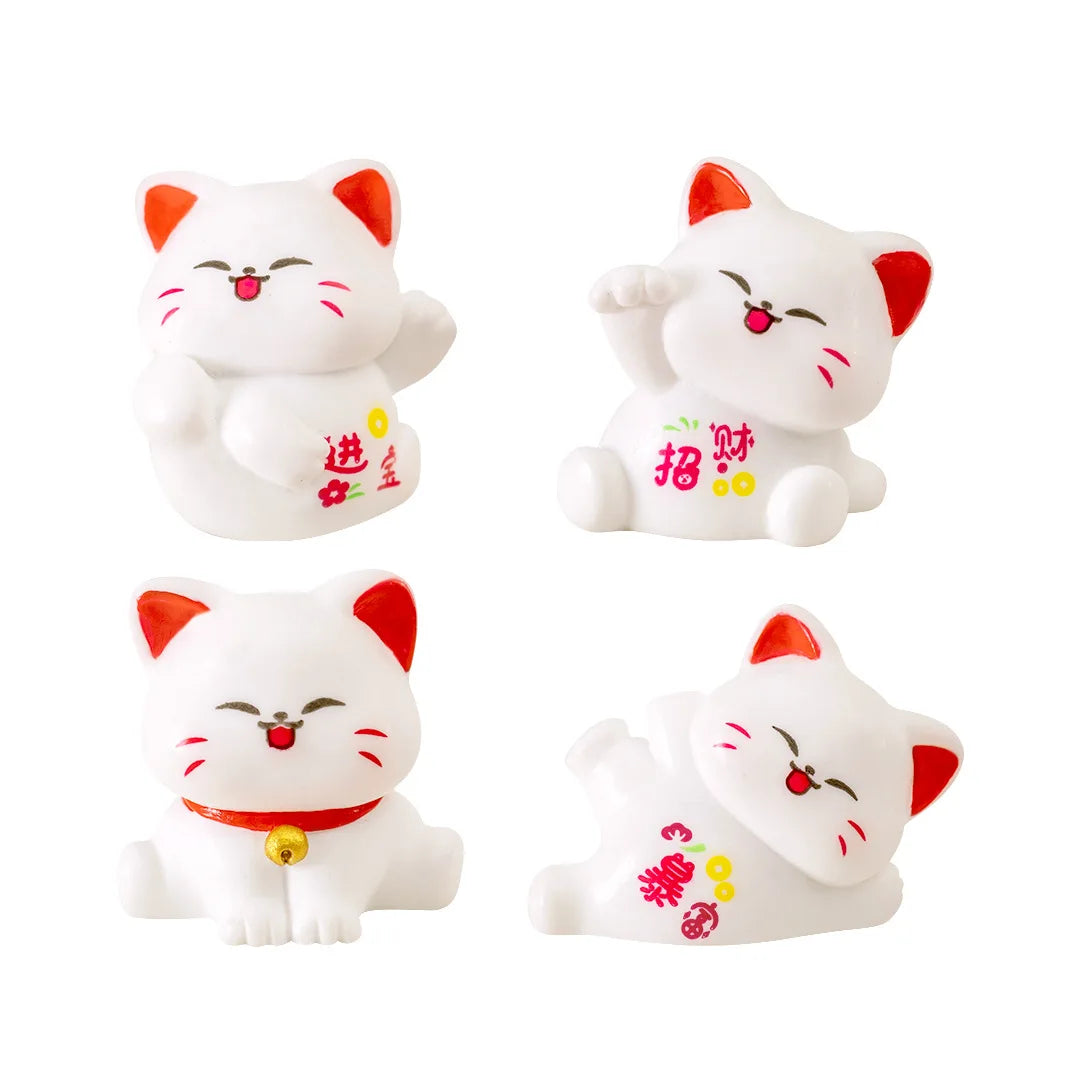Cartoon Lucky Cat Miniature Figurines Home Desktop Decorations