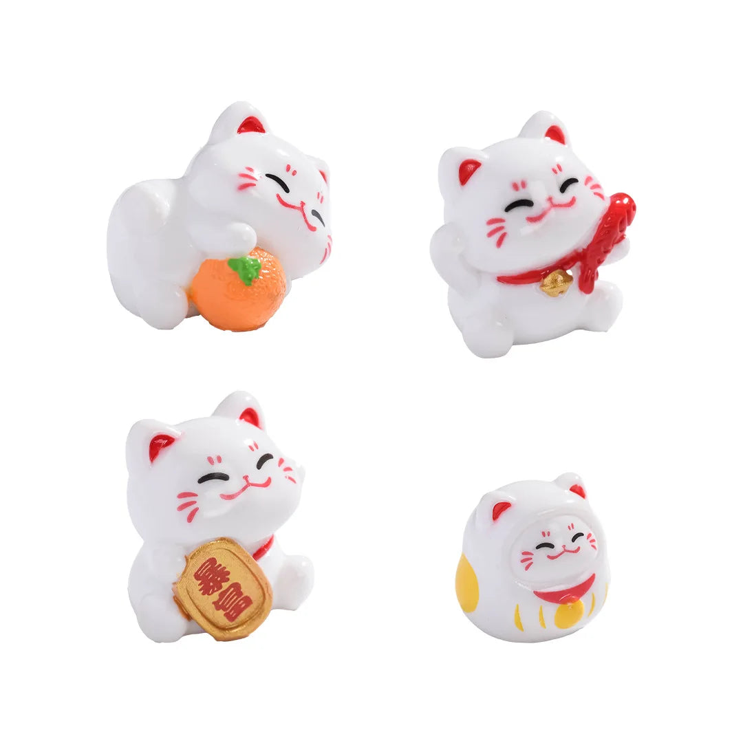 Cartoon Lucky Cat Miniature Figurines Home Desktop Decorations