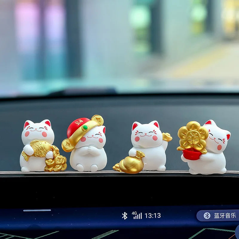 Cartoon Lucky Cat Miniature Figurines Home Desktop Decorations