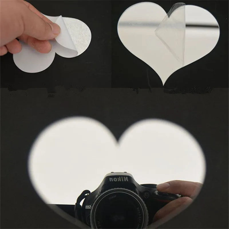 10-Piece Acrylic Love Heart 3D Mirror Wall Stickers