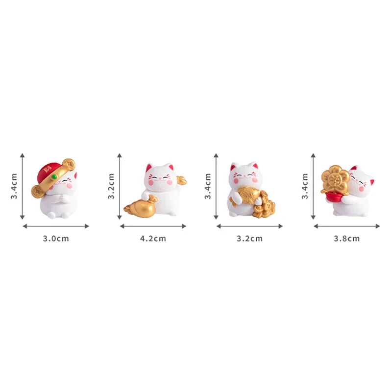 Cartoon Lucky Cat Miniature Figurines Home Desktop Decorations