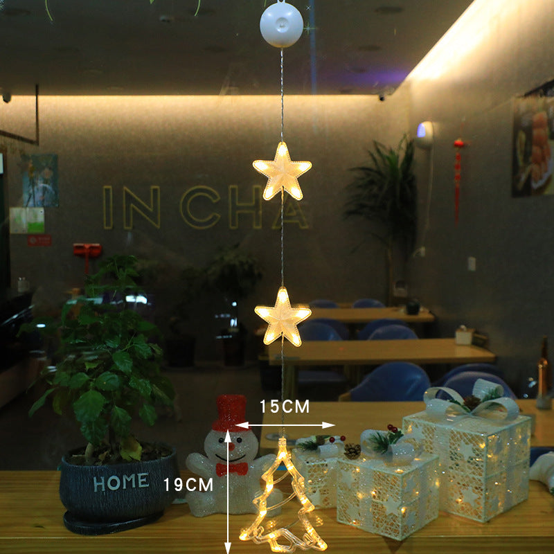 3-Piece LED Christmas Star Window Hanging Light Ornaments