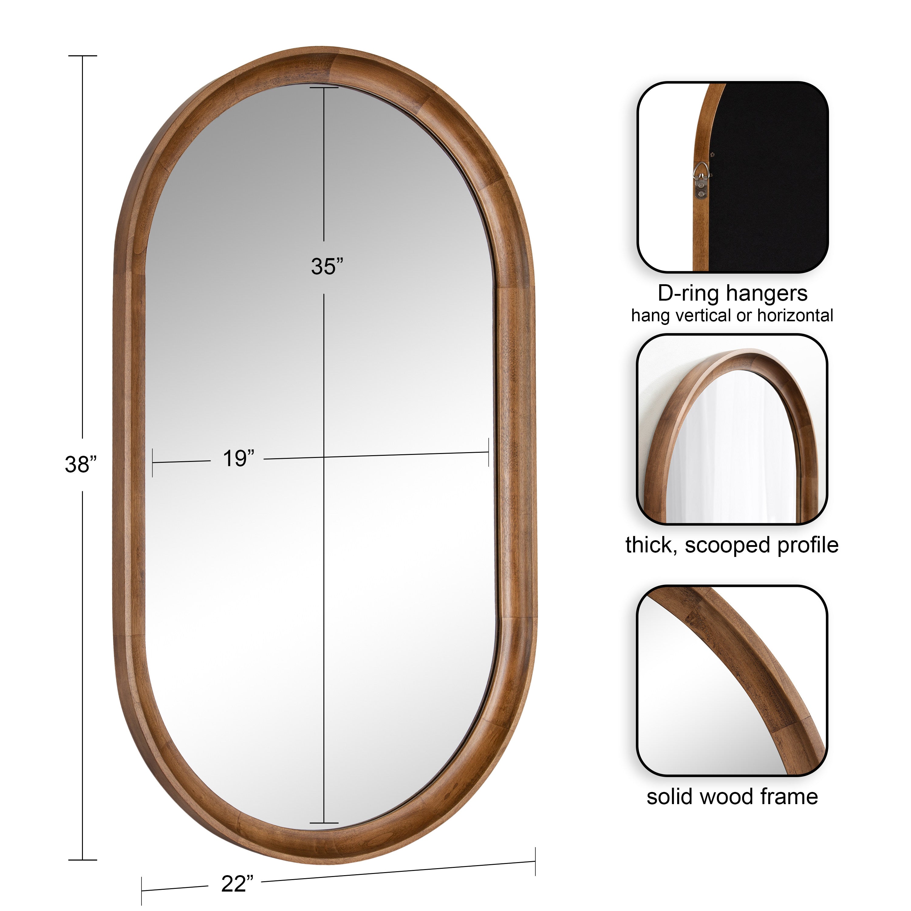 Hatherleigh Capsule Wall Mirror Decorative Home Accent
