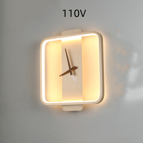 Nordic Wall Lamp Bedroom Bedside Clock Modeling Light