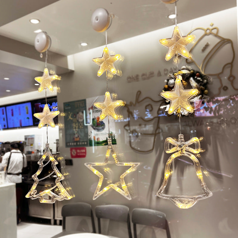 3-Piece LED Christmas Star Window Hanging Light Ornaments