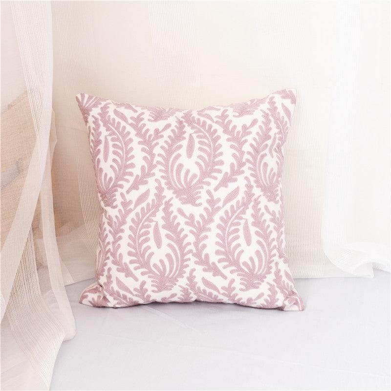 Embroidered Geometric Nordic Cotton Woolen Cushion Cover