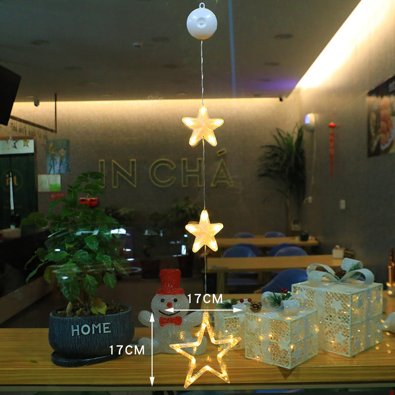 3-Piece LED Christmas Star Window Hanging Light Ornaments