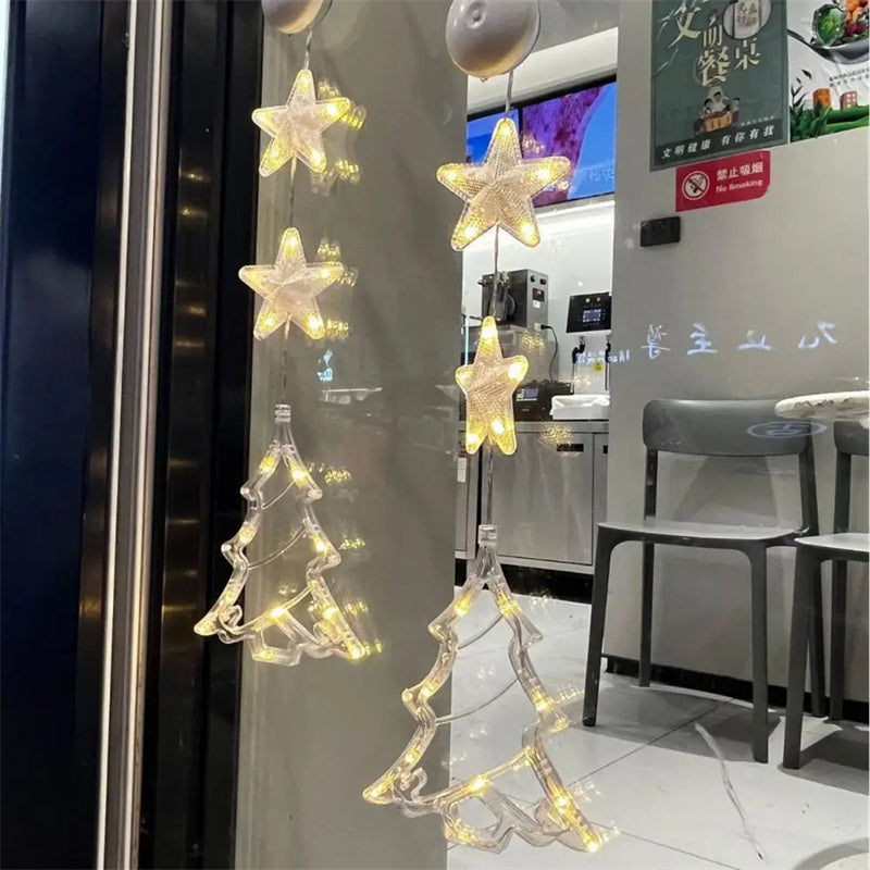 3-Piece LED Christmas Star Window Hanging Light Ornaments