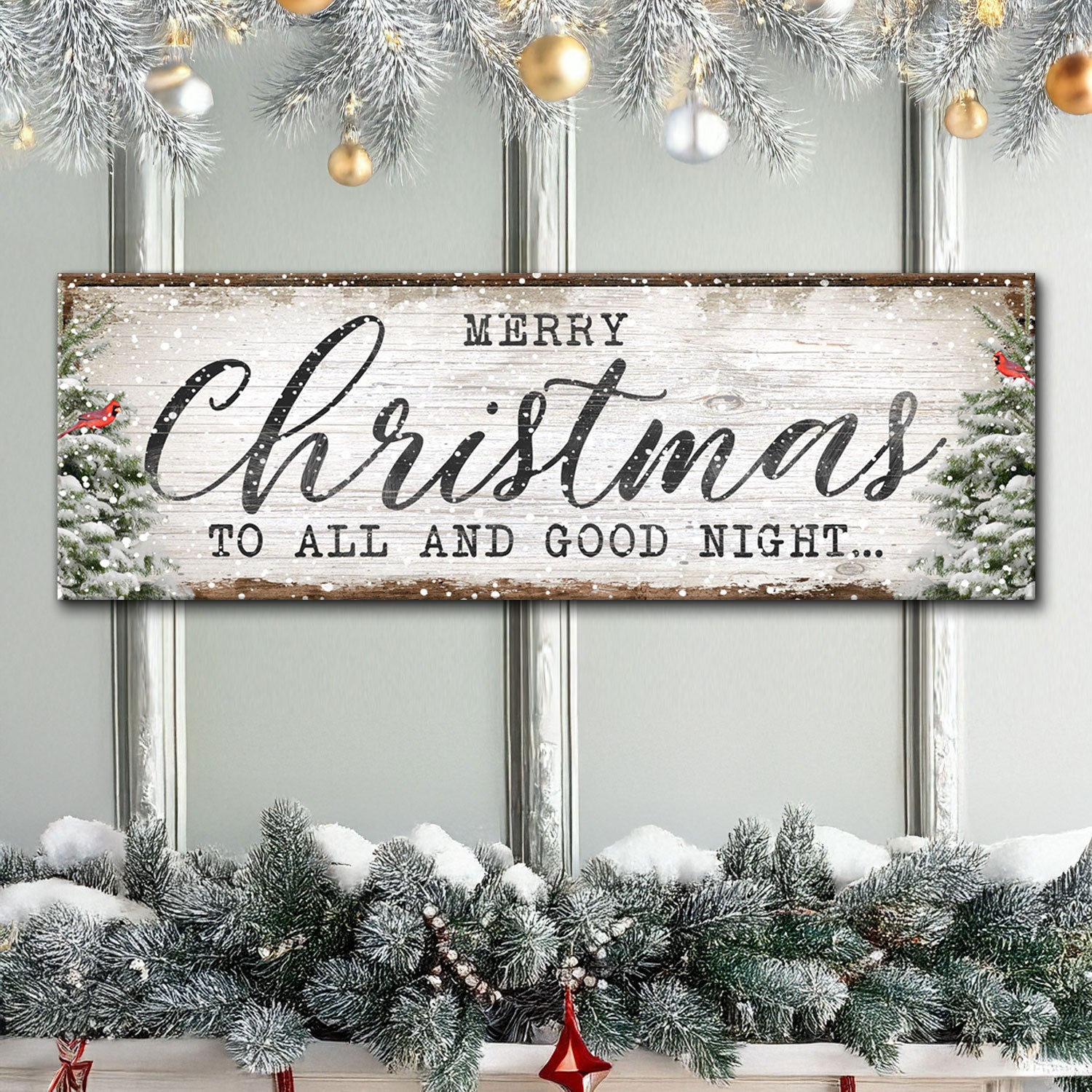 Merry Christmas To All Goodnight Holiday Wall Sign