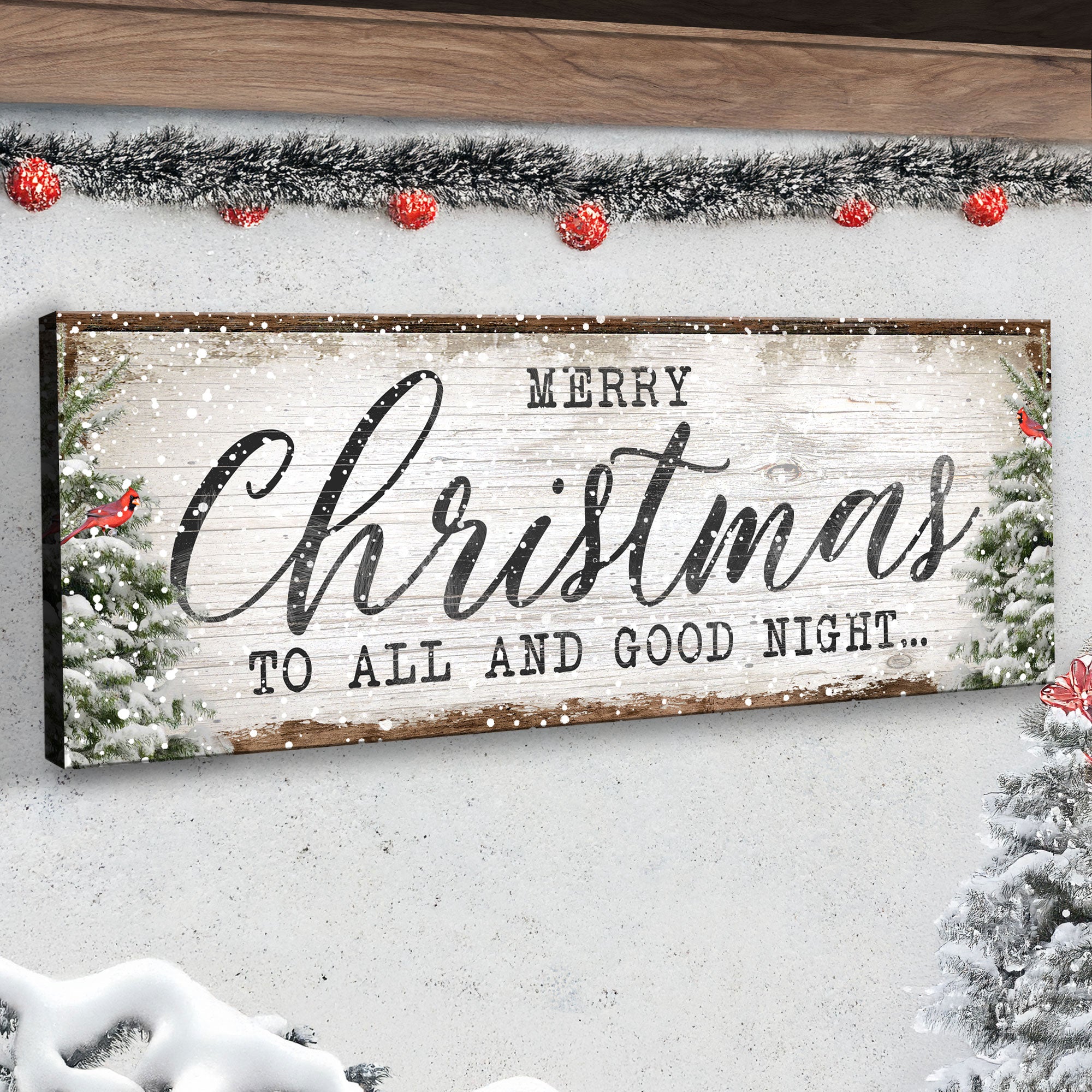 Merry Christmas To All Goodnight Holiday Wall Sign