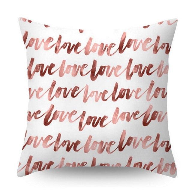 Nordic Geometric Plant Flower Letter Cotton Pillow Cover