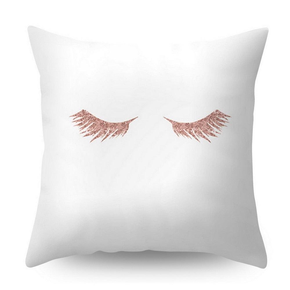 Nordic Geometric Plant Flower Letter Cotton Pillow Cover