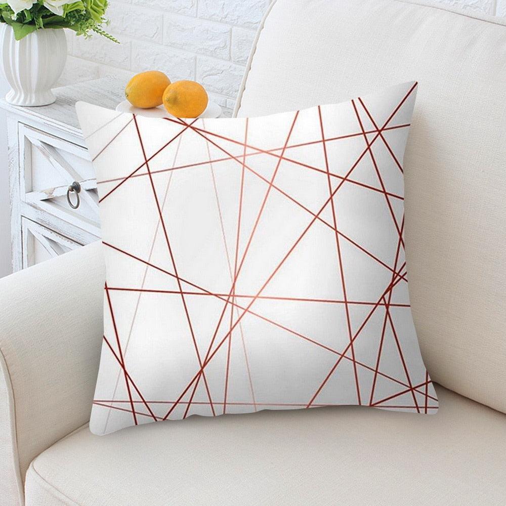 Nordic Geometric Plant Flower Letter Cotton Pillow Cover