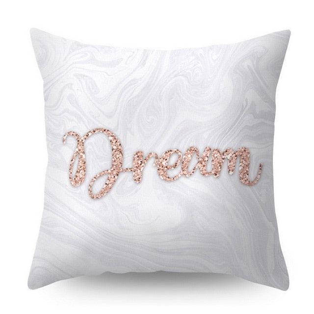 Nordic Geometric Plant Flower Letter Cotton Pillow Cover