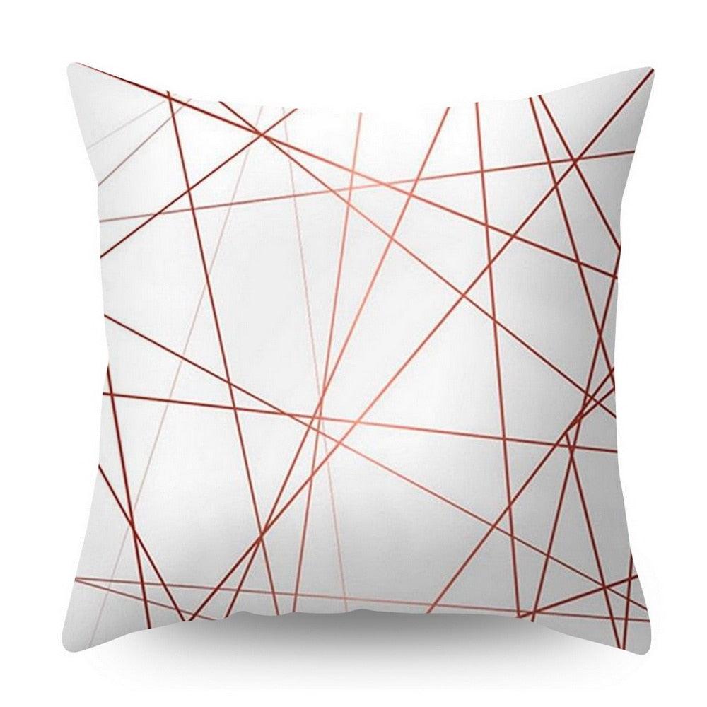 Nordic Geometric Plant Flower Letter Cotton Pillow Cover