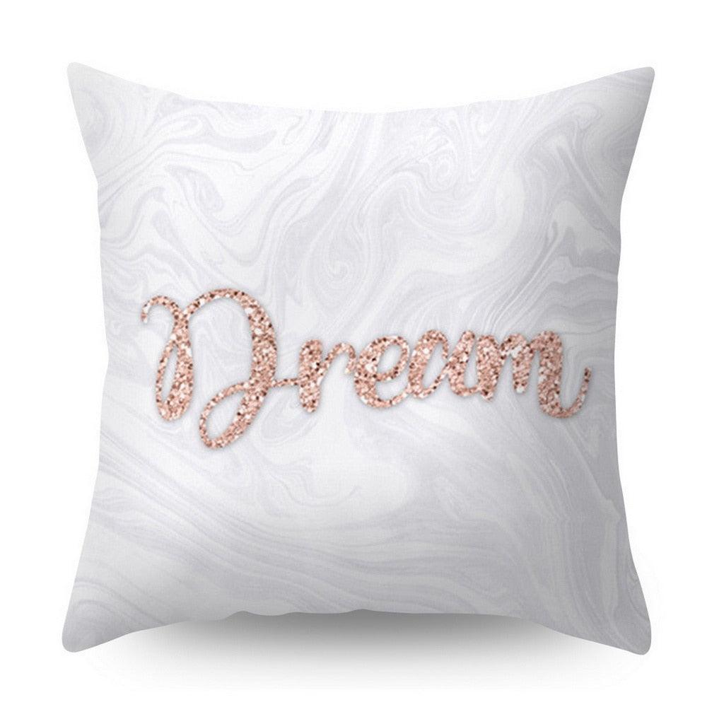 Nordic Geometric Plant Flower Letter Cotton Pillow Cover