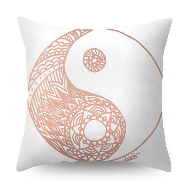 Nordic Geometric Plant Flower Letter Cotton Pillow Cover