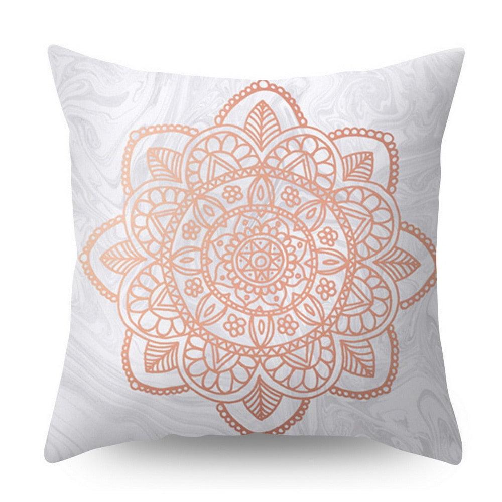Nordic Geometric Plant Flower Letter Cotton Pillow Cover