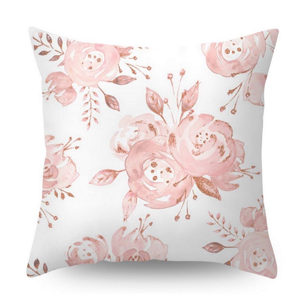 Nordic Geometric Plant Flower Letter Cotton Pillow Cover
