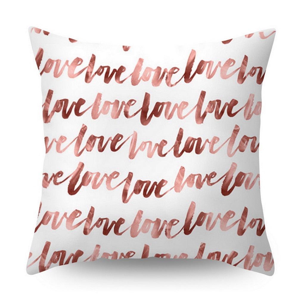 Nordic Geometric Plant Flower Letter Cotton Pillow Cover